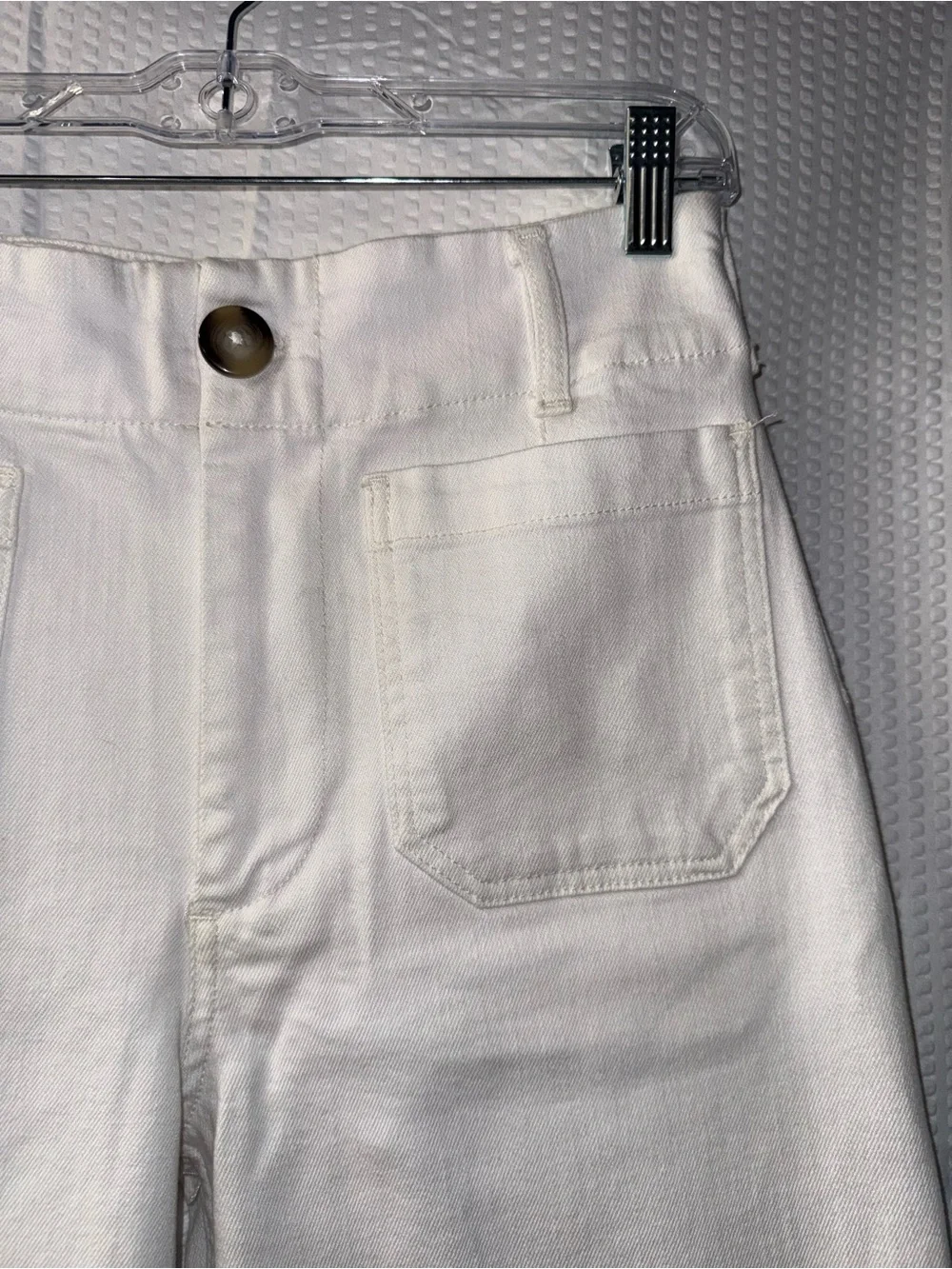 Maeve Colette Whipstitch High-Rise Wide Leg Cropped Jeans Size 27
